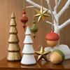 Christmas Tree Wood Ornaments Acorn Star Shape Hanging Rustic Christmas Ornaments Window Display Decor Christmas Crafts Gift Decor
