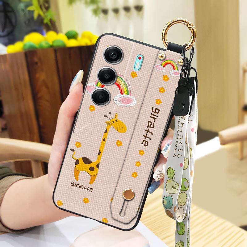 Милый противоударный чехол для телефона для Tecno Camon40 Pro 4G/5G/CM6/CM7 Задняя крышка Мультяшное кольцо Грязеотталкивающая Подставка Прочный