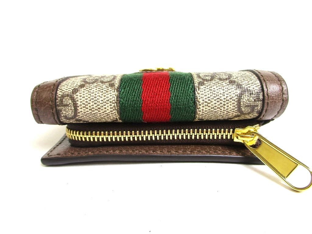 Authentic GUCCI Beige Leather Ophidia GG Trifold Wallet Compact Wallet #a470  Refurbished