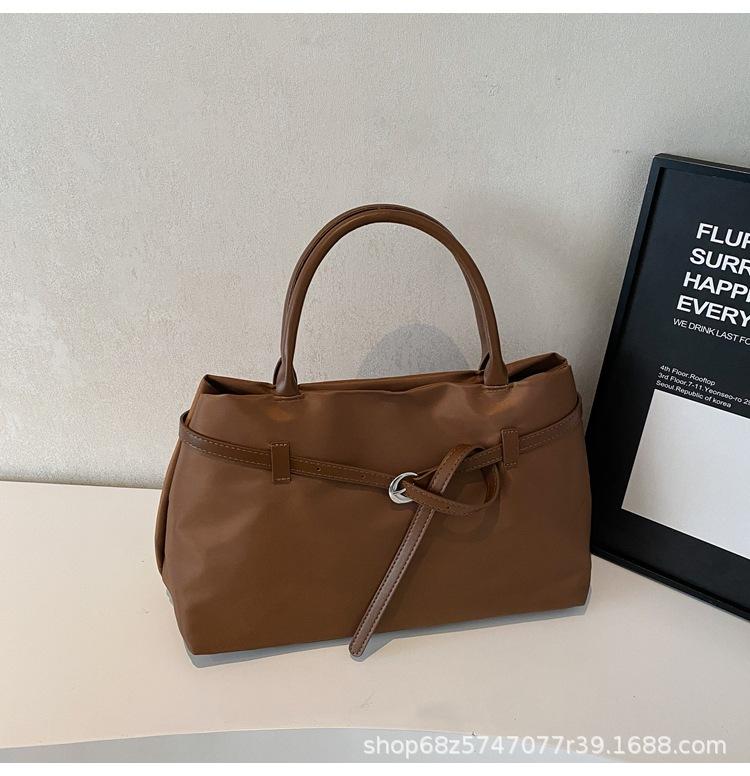 2025 new matte retro texture tote bag large capacity commuter tote bag trendy versatile underarm shoulder bag