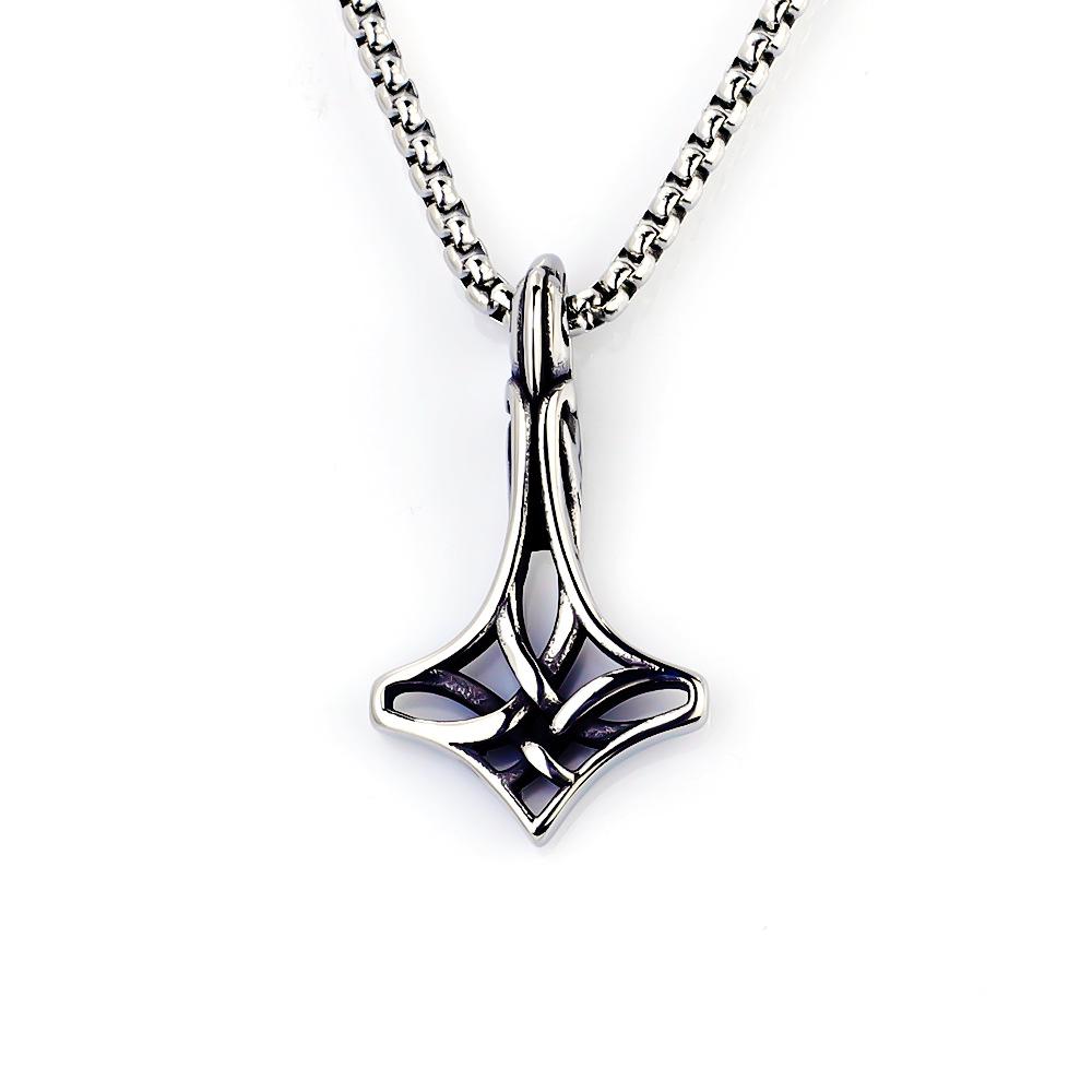 New Hammer Pendant Viking Hollow Titanium Steel Temperament Necklace