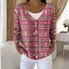 Women's Fashion Long Sleeve Christmas Snowman Snowflake Print Jacket Cardigan
