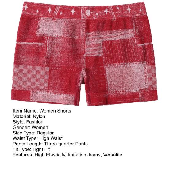 Женские шорты Эластичные Облегающие Имитация Денима Нижние Шорты Бесшовные Идеальный Изгиб Тела