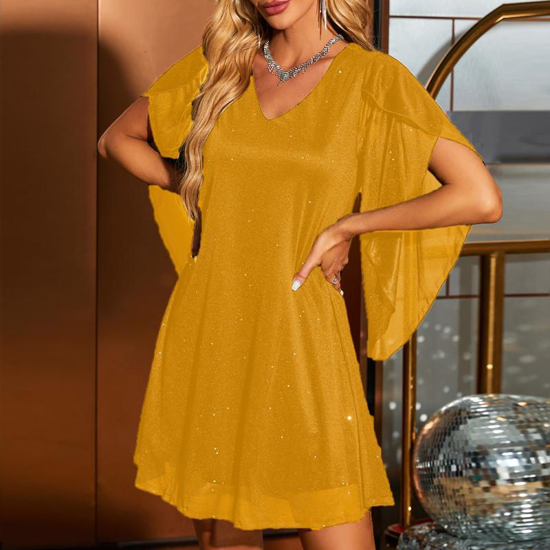 Женские платья 2025 летнее платье с коротким рукавом повседневное черное женское платье с V-образным вырезом J879