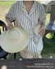 Spring/Summer New Simple Everyday Shopping White Papier Round Ring Top Hat Outdoor Sunshade Sun Protection Straw Hat Beach Women