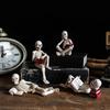 Абстрактная скульптура Читатель черепа смола украшение для книжной полки современная художественная фигура для гостиной