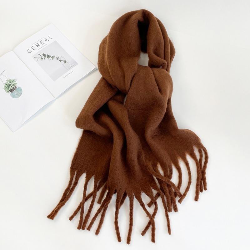 New Mohair Scarf Vacuum Packaging Women's Autumn and Winter Solid Color Warm Scarf