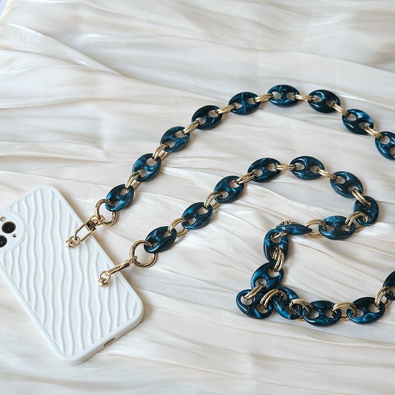 Новая цепочка для телефона, милый аксессуар, съемные детали, бежевый, синий, резиновый шейный ремешок через плечо, цепочка для телефона, акриловый ремешок на плечо, подвесная цепочка