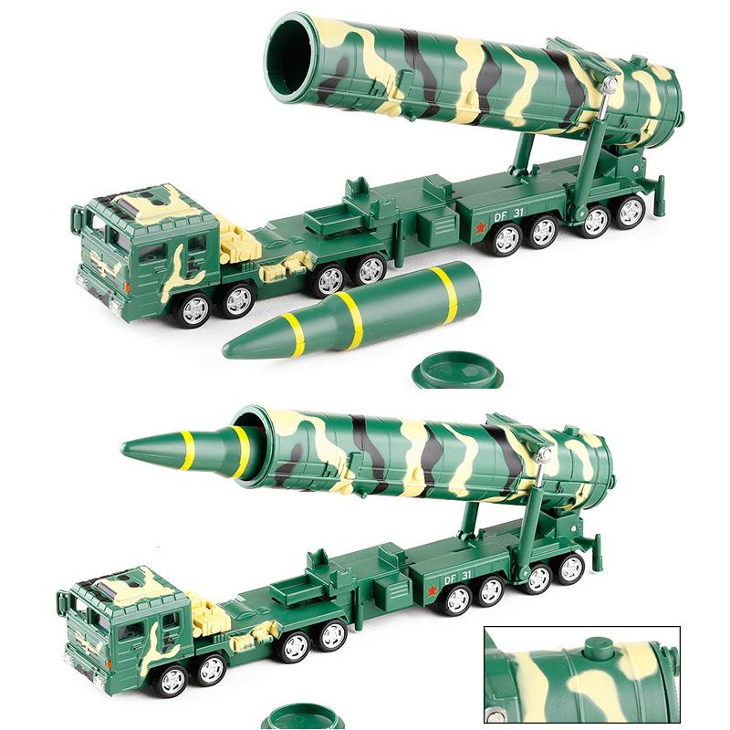 Масштаб 1/64, китайская ракета-пусковая машина для межконтинентальной ракеты DF-31A, литая под давлением модель игрушки, автомобиль со звуком и светом для детей, коллекция для малышей