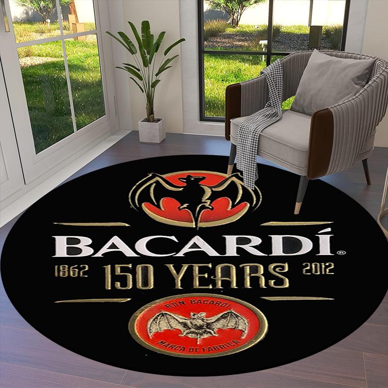 Bacardi 150 Years Round Area Rug,Carpet Rug for Living Room Bedroom Sofa Playroom Decor,Non-slip Floor Mat30