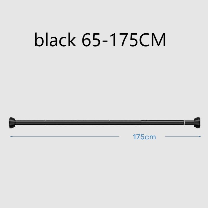 Черная регулируемая сушилка для одежды из нержавеющей стали 65-255 см, телескопическая штанга без сверления, карниз для штор для балкона, ванной комнаты