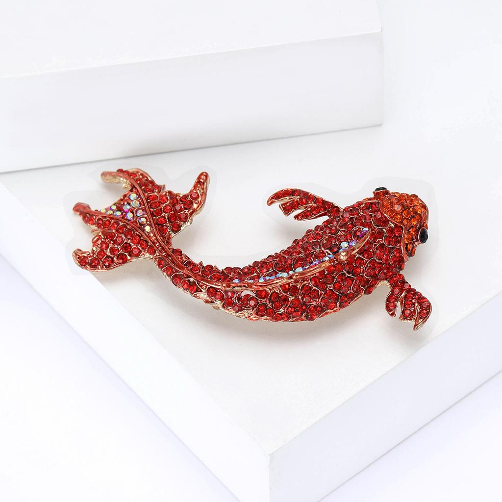 Творческий сплав удачи горный хрусталь красный карп брошь атмосферный китайский красный мужской и женской одежды корсаж ювелирные изделия булавка
