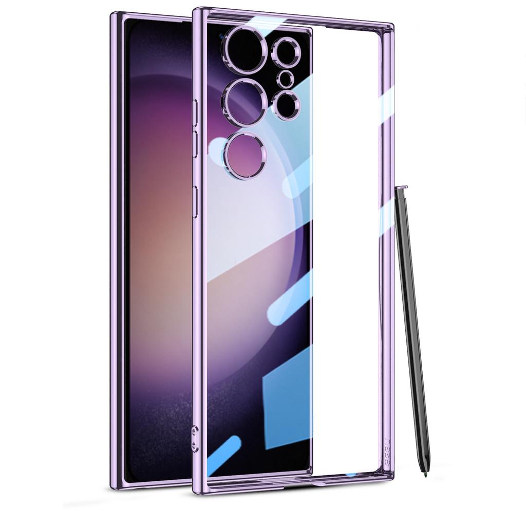 Прозрачный чехол для мобильного телефона Samsung S24tpu S23U Samsung S24ultra Гальванизированный Фантом Защитный чехол от падений