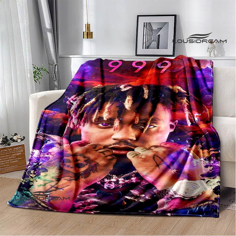 3D Rapper Juice Wrld 999 Retro Printed blankets Flannel Warm blanket Soft Cozy Blanket Travel Blankets bed linings Birthday Gift