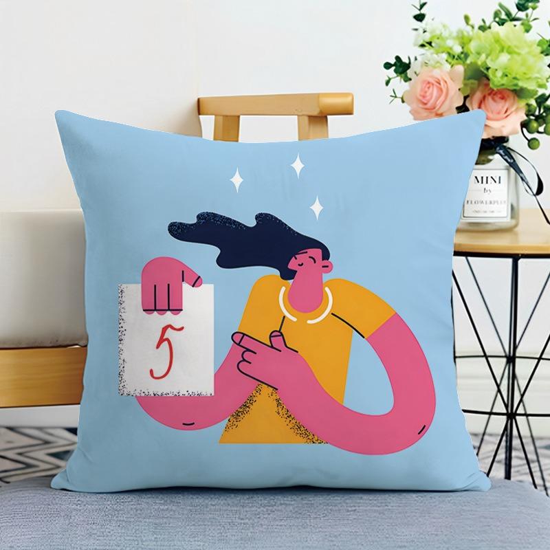 Иллюстрация Стиль Печатная Декоративная Наволочка Спальня Гостиная Квадратная Подушка Наволочка