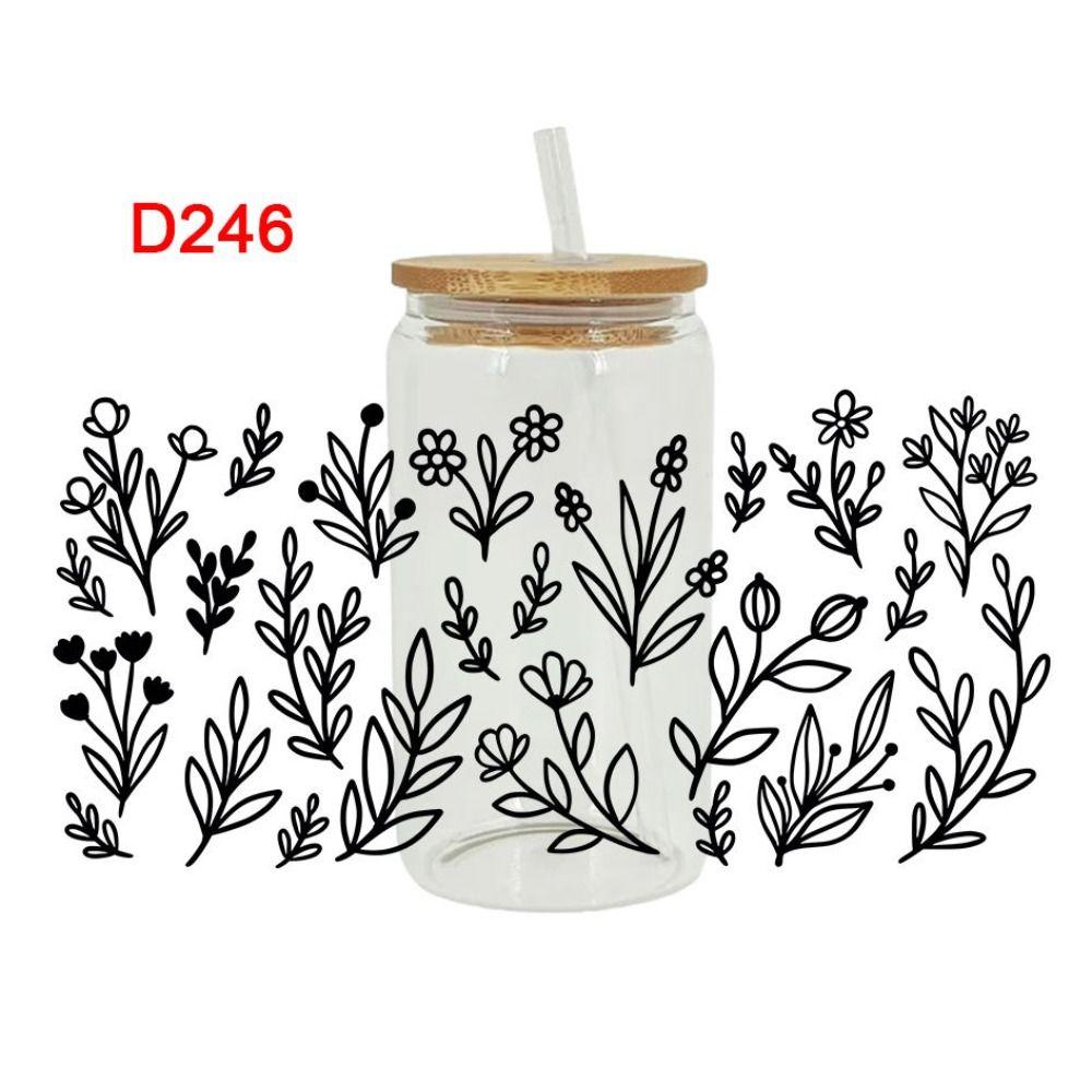 Водонепроницаемые наклейки Переводные картинки DIY Декор для бутылок с водой Прозрачные переводные наклейки Питьевая вода Чашка
