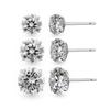 Базовые серьги Dorocy Silver с муассанитом на 4 крапана (3 Типы)