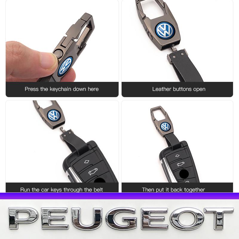 Car Logo Key Waist Buckle Auto Key Ring Keychains For VW Golf Amarok T5 Phaeton Teramont ID3 Tiguan T-Cross Passat Magotan Arteo Sk0