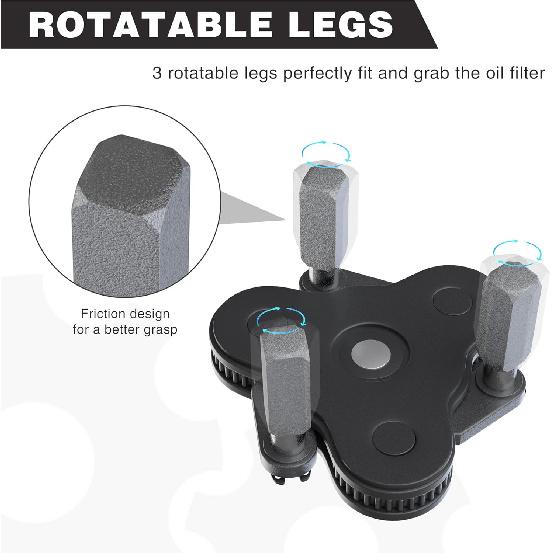 WORKPRO Универсальный ключ для масляного фильтра, регулируемый, Магнитный инструмент для снятия масляного фильтра, Набор для замены масляного фильтра, Идеально подходит для фильтров двигателя, Кондуит, и