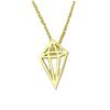 [Q6153] - Handmade 'Origami' (diamond) Gold Necklace - 14x8 Mm