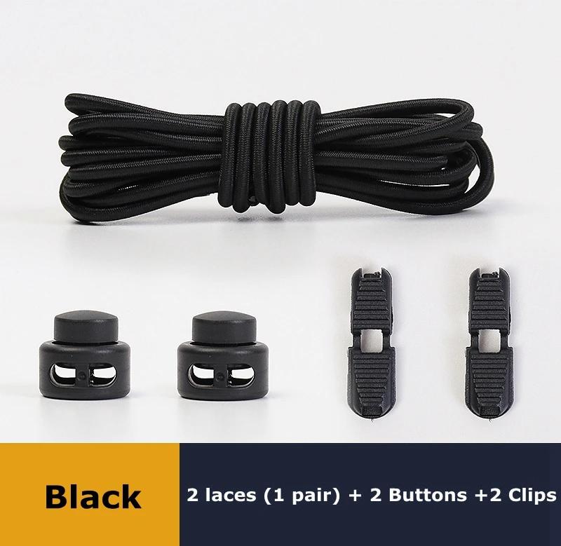 Шнурки без завязывания, подходящие для любой обуви, круглые эластичные шнурки с пружинным замком, быстро надеваются за 1 секунду, шнурки для хайкинга, спорта, ленивые шнурки