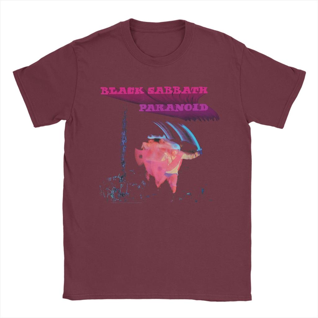 Black Sabbath Paranoid Motion Trails T Shirt Men's  100% Cotton Funny T-Shirts O Neck  Tee Shirt Short Sleeve Clothing Plus Size