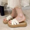 Thick-soled Cool Slippers Women's Summer Wear 2025 New Models with Skirts Fairy Wind Stepping On Shit Feeling Beach One-word Sandals