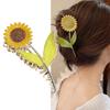 1pc Golden Women's SunFlower Hair Clip, Fashionable Flower Shaped Claw Clip for Thick Hair, Non Slip Large Hair Claw