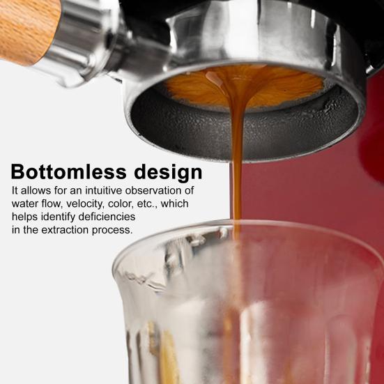 Бездонный портафильтр 51 мм для кофемашин DeLonghi, фильтр из нержавеющей стали 304 с ручкой, профессиональный инструмент для эспрессо для темперовки и экстракции