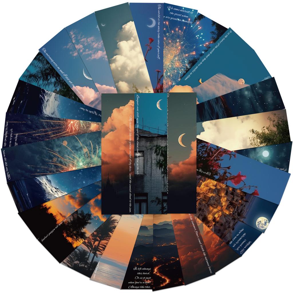 30PCS Roaming Around The World Bookmarks Aesthetic Home Decorative Books Marked Paper Supplies Stationery Accessories Card