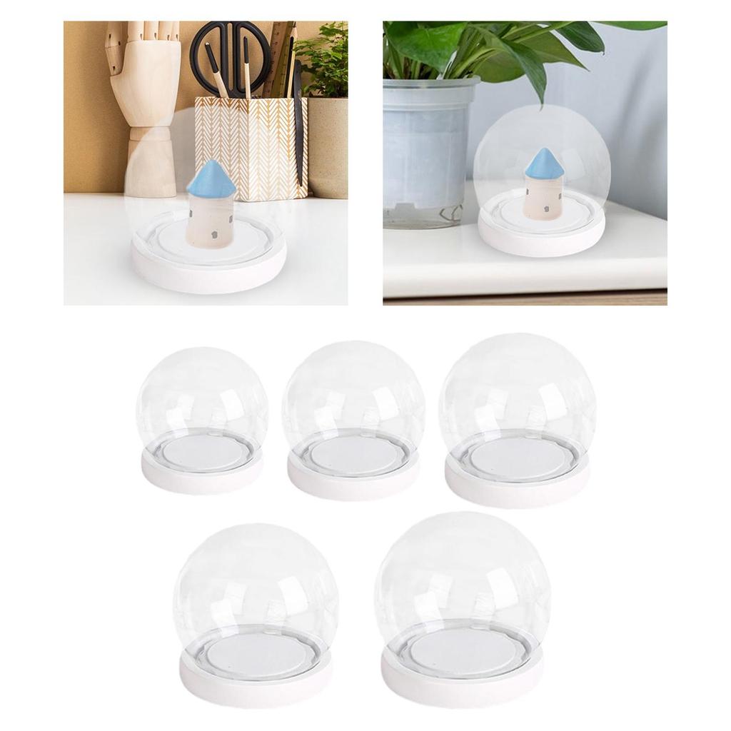 Clear Glass Dome with Base Decorative Cover Stand Display Case Jar Container for Keepsakes Collectibles Figure Anniversary Women