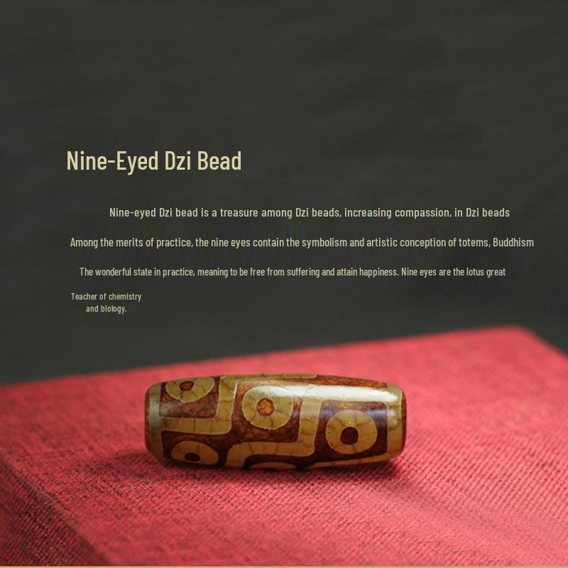 Тибетский агат Дзи браслет с трехглазыми и девятиглазыми бусинами - Унисекс тибетские украшения