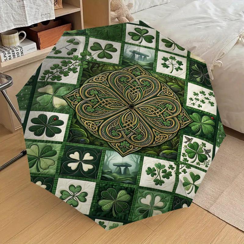 1PC Celtic Clover Umbrella-8-Rib Reinforced Portable Folding Travel Suitable for All Seasons Outdoor Daily Use Is an Ideal Choice -K0396