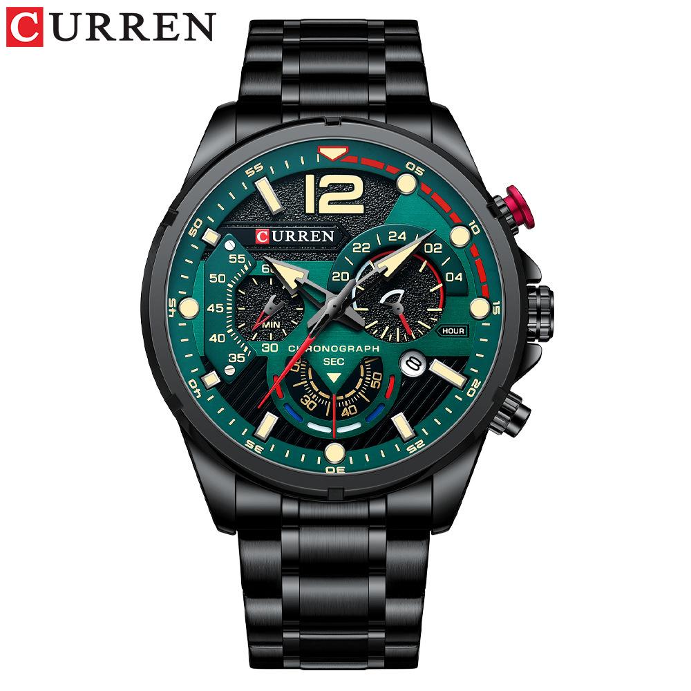 CURREN Watches Men's Sport Quartz Original Chronograph Date Wristwatches Luxury Waterproof Luminous Stainless Steel Watch Man Relogio Masculino