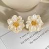 Drop Camellia Minimalist Earrings With Electroplated Finish For Decor Ladies