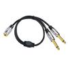 1/4 To 3.5mm Headphone Adapter,3.5mm Mini 1/8" TRS Stereo Female To 2 Dual 1/4 Inch 6.35mm Stereo Male Y Splitter 0.5m