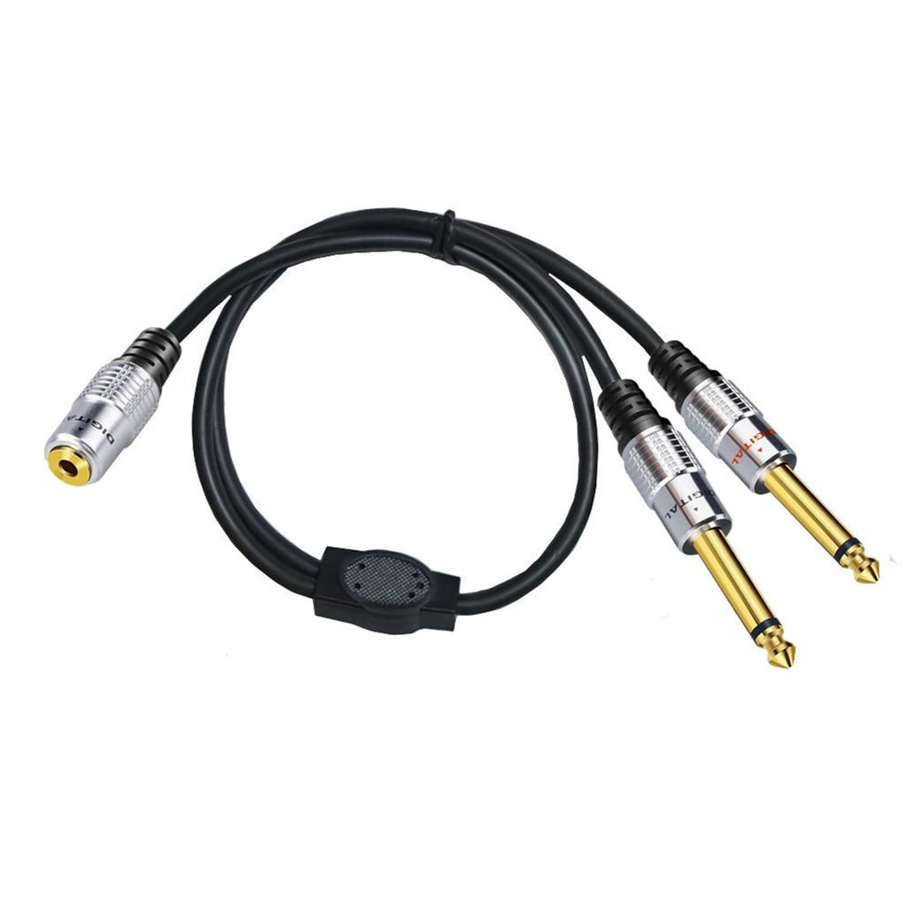 1/4 To 3.5mm Headphone Adapter,3.5mm Mini 1/8" TRS Stereo Female To 2 Dual 1/4 Inch 6.35mm Stereo Male Y Splitter 0.5m