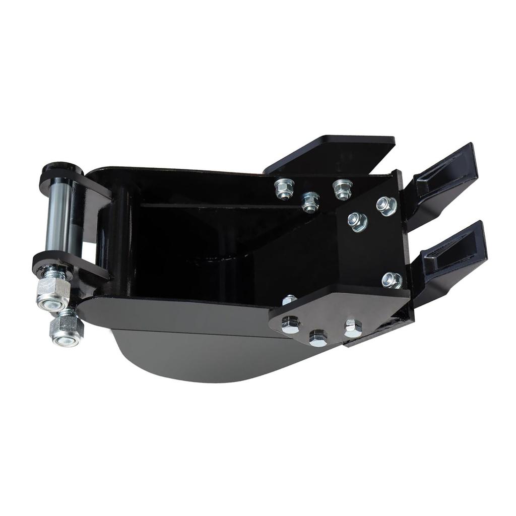 Narrow Digging Bucket 7.87in 0.98in Hole Dia 3.54in Center Wheelbase Metal Teeth for Trenching Digger Mini Excavator