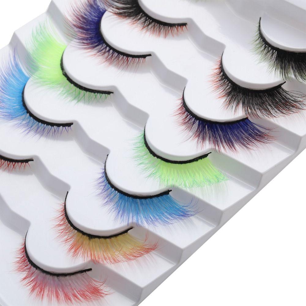 for Halloween Masquerade Party False Eyelashes Cat Eye Lashes Colored Lashes Fake Eyelashes