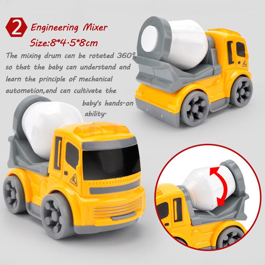 3 вида инерционных инженерных машин Мини-модель игрушка Литой сплав Экскаватор Кран Бульдозер Инерционный для игрушек для мальчиков Подарок для ребенка