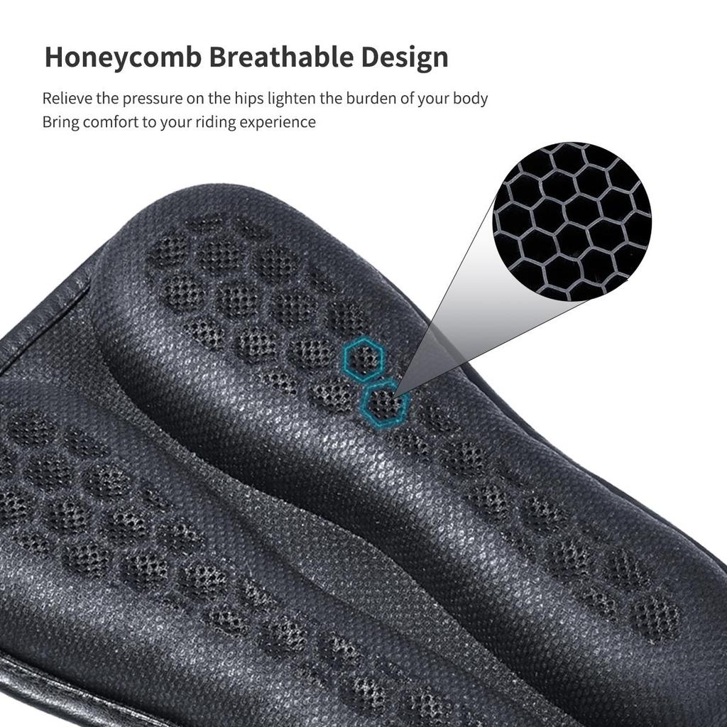 Foldable Motorcycle Seat Cushion,High Elasticity Gel 3D Honeycomb Comfortable Breathable Shock Absorption for Long Ride Seat Cushion