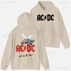 ACDC Printed Unisex Hoodie Plain Clothes Tops Women Long Sleeve Graphic Sweatshirt Quality Clothing Autumn Streetwear Custom Funny