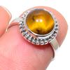 Natural Tiger Eye Gemstone Handmade 925 Sterling Silver Jewelry Ring Size 6 Q0y50