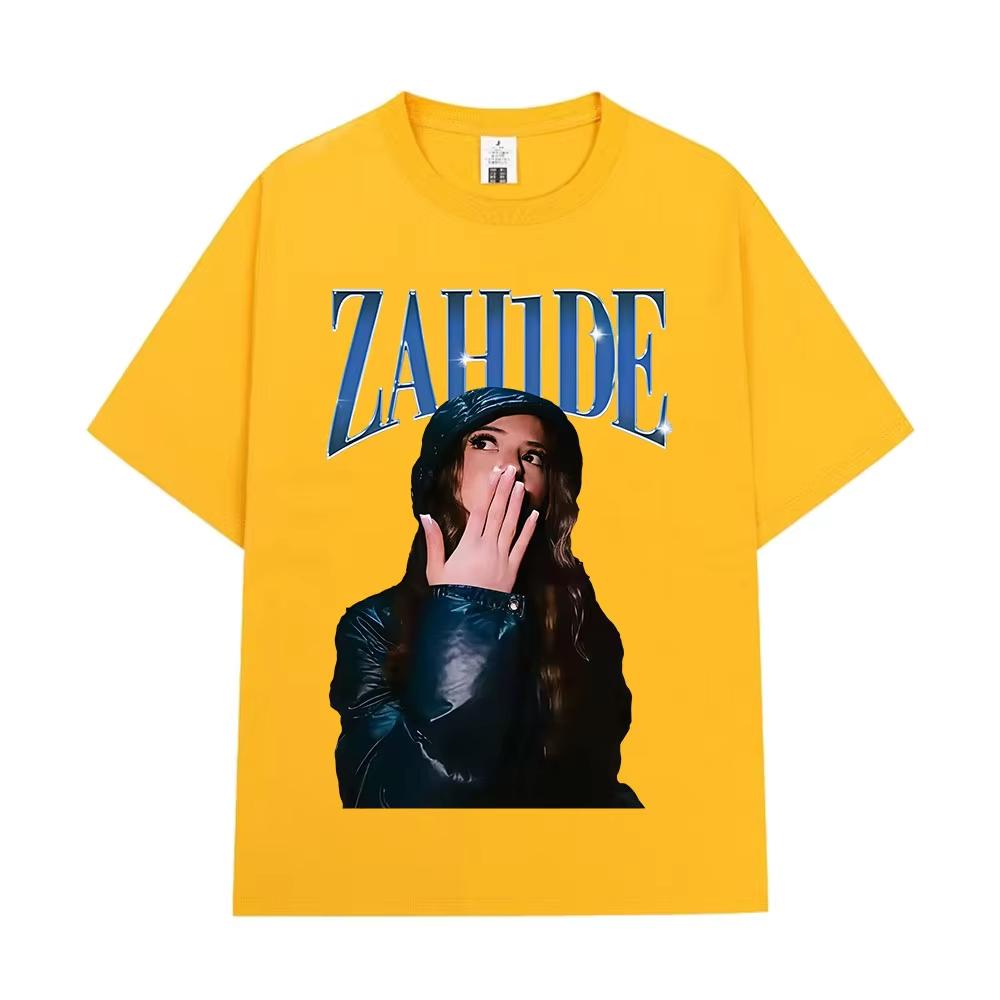 Zahide Merch Модная унисекс футболка с графическим принтом, высококачественный чистый хлопок, свободный крой, короткий рукав, стиль Харадзюку, для женщин и мужчин