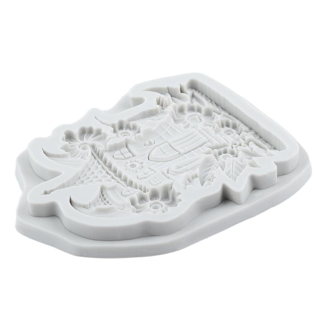 Силиконовая форма для домика в сказочном саду, форма для домика-розы в сказочном саду, формы для мастики, инструменты для украшения торта, топпер для кекса, конфеты, сахарное искусство, мастика, полимерная глина