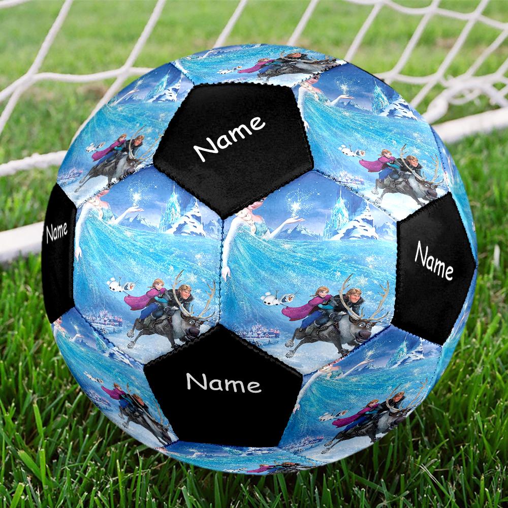 Custom Name Elsa Theme Size 5 Soccer Ball, Suitable for Both Indoor and Outdoor Matches, a Gift Suitable for Everyone.
