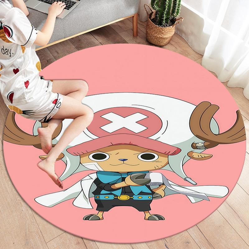 One Piece Tony Tony Chopper Round Area Rug Carpet Rug For Living Room Bedroom Sofa Playroom Decor Nonslip Floor Mat