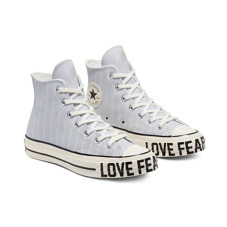 Converse Womens Chuck 70 High 'Love Fearlessly' (women's sizes) Photon Dust / Egret / Black Canvas Shoes 567152C