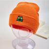 Warm men's and women's pullovers rog cartoon cold hat gie knitted hat cute student wool hat frog embroidery f white