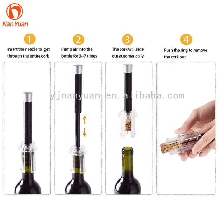 Factory Price 4 Pieces air Pressure Pump Wine Aerator Vacuum Stopper Bottle Opener Corkscrew